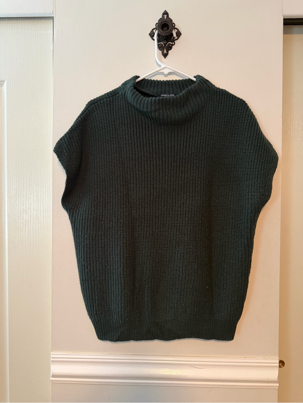 Kenneth Cole Deep Forest Green Sleeveless Cowl Sweater